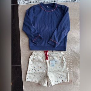 Bundle of Oso & Me Bingo Shorts and Blue Sweater- Size 8, Unisex